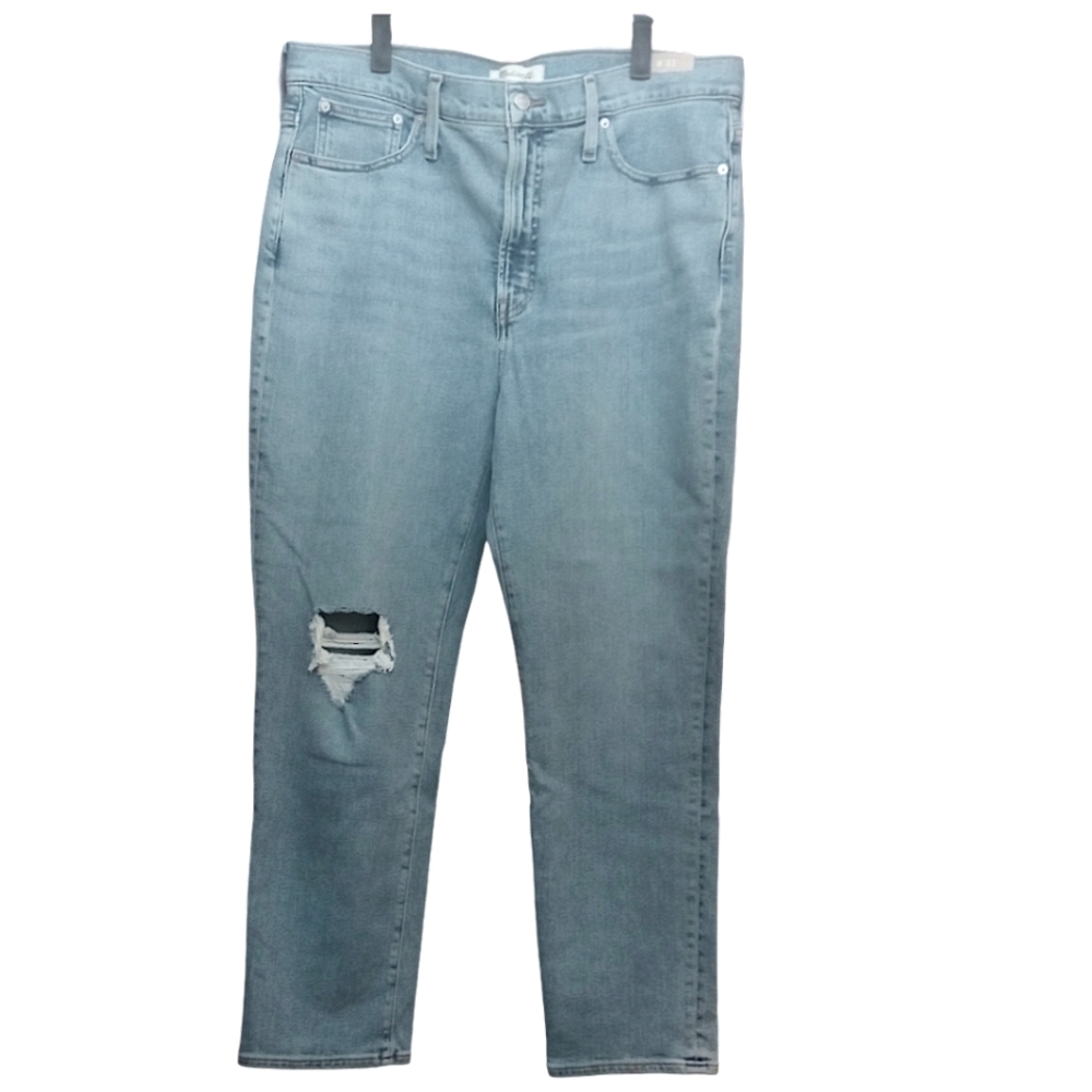 Madewell The Perfect Vintage Jean Distressed High Waisted Straight Leg Size 32